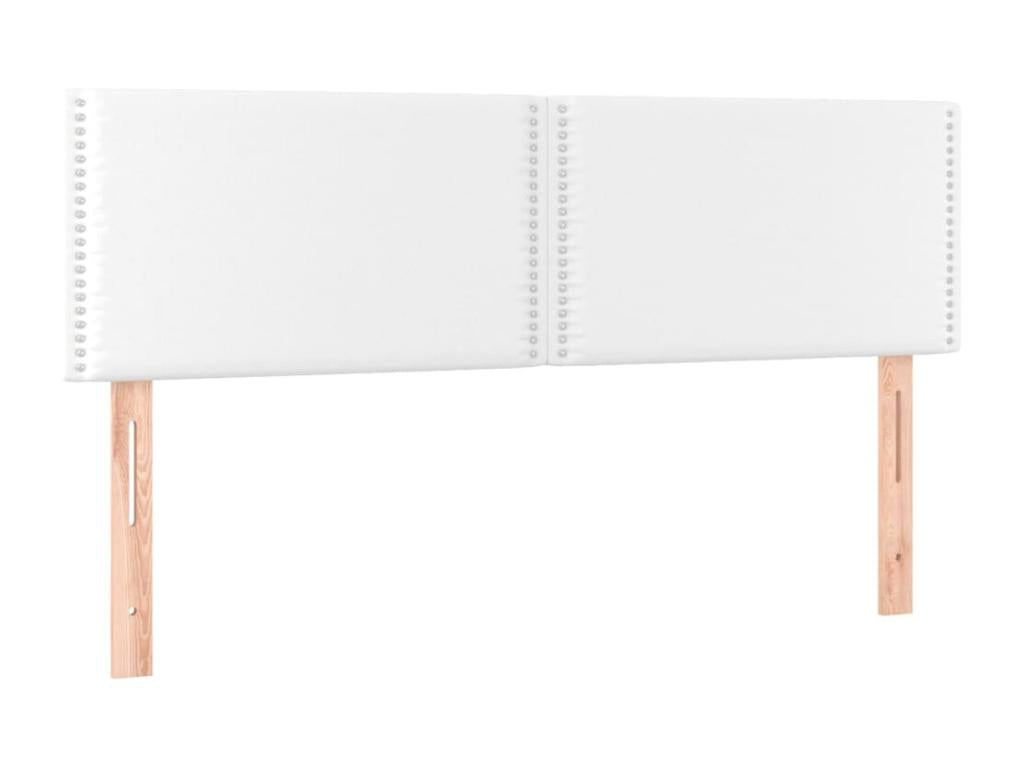 Nidchicshop bed base with mattress, white, 140x190cm, faux leather, 00764ZFJR