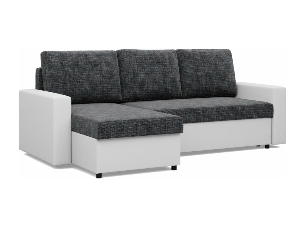 Nidchicshop Corner Sofa with Sleeping Function, Black/Grey 21551ROLZ