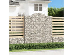 8-piece arched gabion baskets, 200x30x220/240 cm, galvanized iron, 10191NLSR