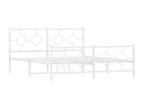 Metal bed frame without mattress and white footboard 150x200 cm 63766QUYJ