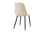 Calmetop dining chair x1 in a diamond pattern, cream velvet and black metal, 10 0002250 33737WMHY