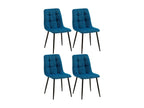 Set of 4 dining chairs - Fabric/Metal - Blue - Calmetop 70371MBYZ