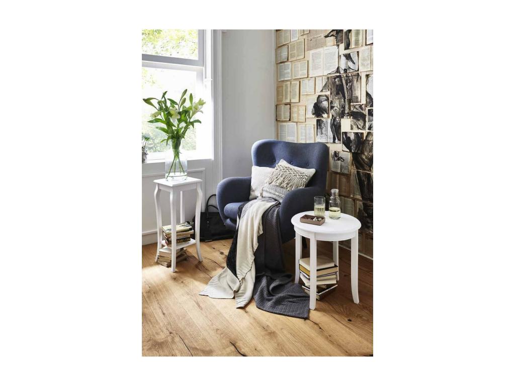 Nidchicshop Vintage Wooden Side Table 51cm White 47408DQVT